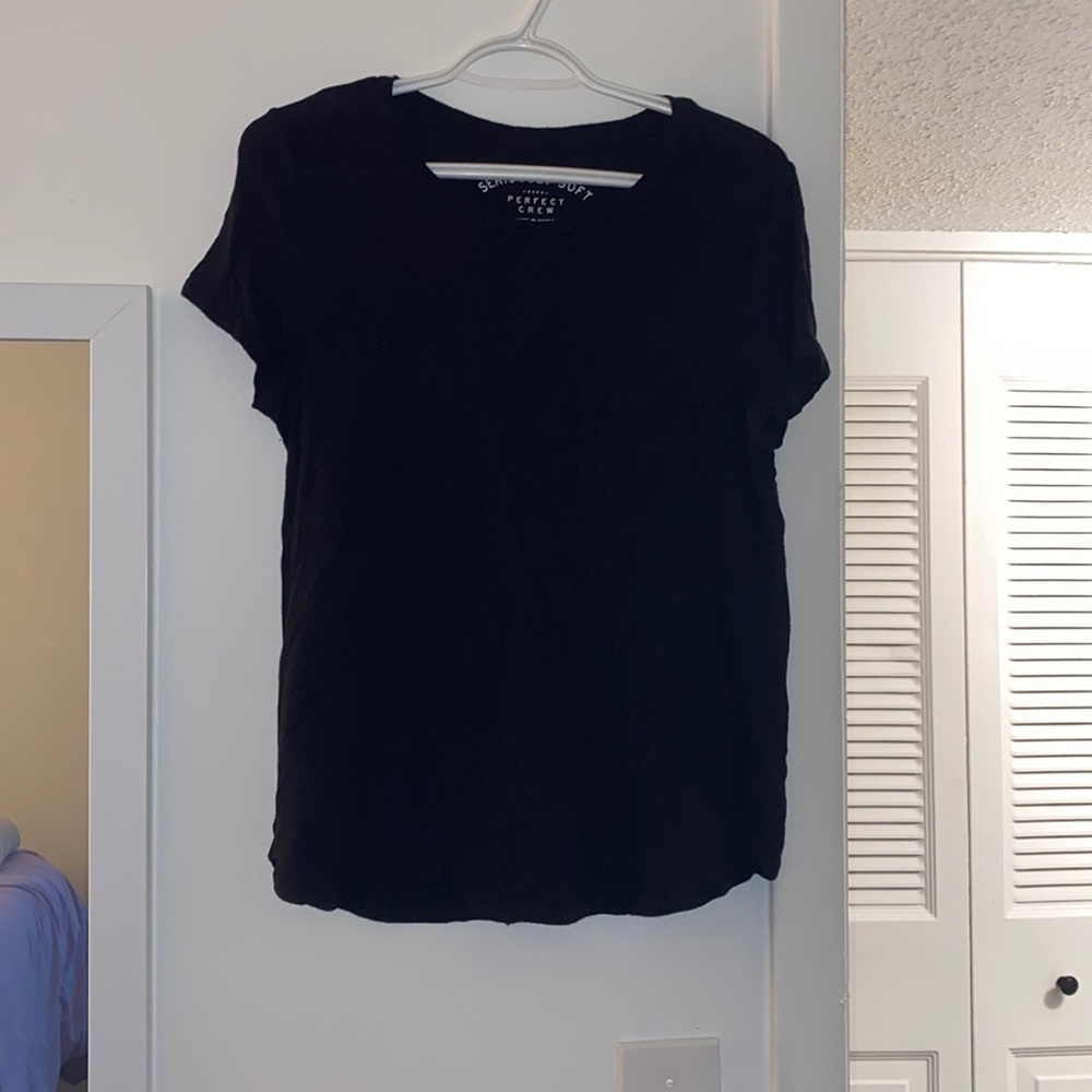 Black Tee w Front Pocket - Aero - M